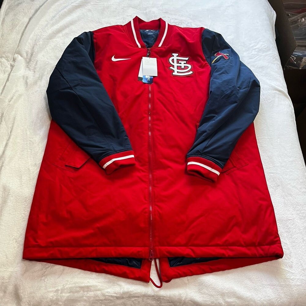 Nike Red St. Louis Cardinals Dugout Performance Full-Zip Jacket Size XL Red Blue